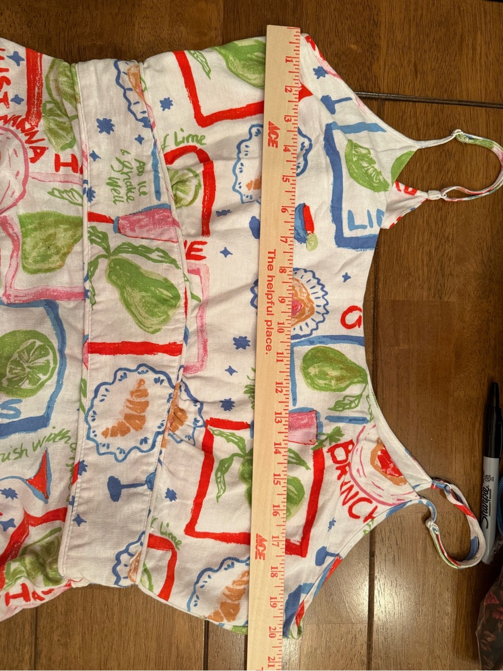 Brunch & Cocktail Novelty Print Tiered Maxi Dress tomato girl whimsical coastal - Picture 8 of 8